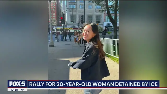 'Video thumbnail for Rally for 20-year-old woman detain by ICE'