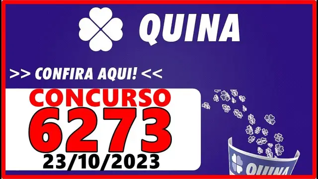 Video thumbnail for Resultado da Quina Concurso 6273 de hoje, segunda 23/10/2023 - Quina 6273
