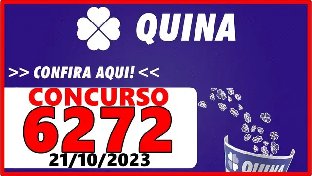 Video thumbnail for Resultado da Quina Concurso 6272 de hoje, sábado 21/10/2023 - Quina 6272