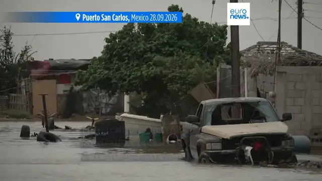 Video thumbnail for Polo makes landfall in Mexico as Category 3 hurricane, cutting power and causing floods