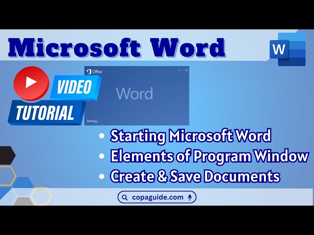 Video thumbnail for ITI-COPA | Microsoft Word - Elements of Program Window | Create and Save Documents in MS-Word