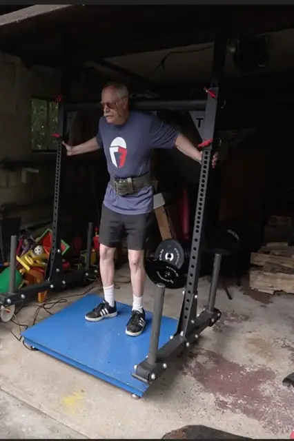'Video thumbnail for Oldest person to 10m yoke carry (male) - Robert Herbst at the age of 65 years and 123 days old'
