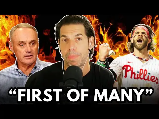 'Video thumbnail for Rob Manfred vs. Bryce Harper Gets Heated 🔥 | D.A. Says Salary Cap War Is Coming'