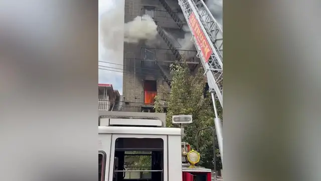 Video thumbnail for US: Eleven people injured in Bronx building fire.