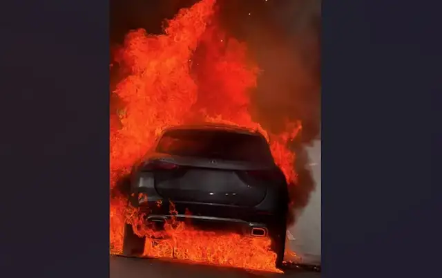 Video thumbnail for Vehicle fire causes delays on Route 9A in Ossining