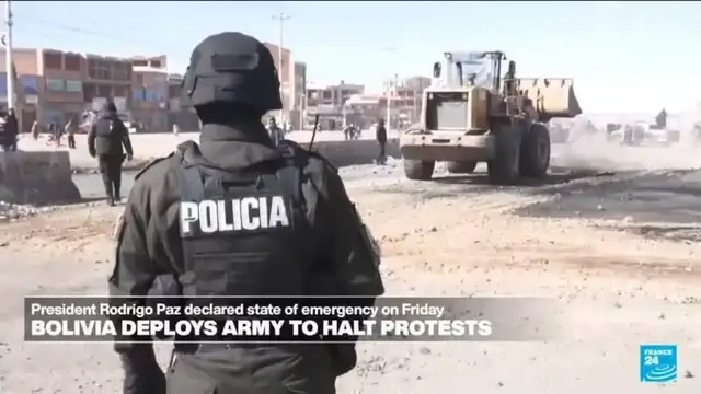 Video thumbnail for Bolivia deploys army to halt protests after declaration of state of emergency