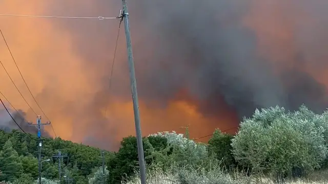 Video thumbnail for Greece: Wildfires force evacuations in Greece as blazes burn near Athens (2).