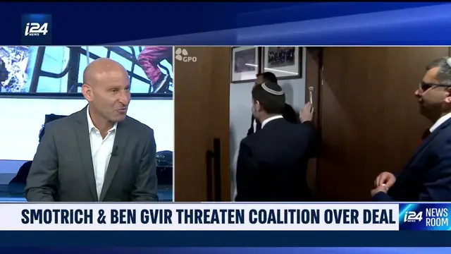 'Video thumbnail for Smotrich and Ben Gvir threaten coalition over deal'