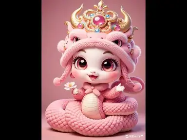 'Video thumbnail for 高品质 可爱的小蛇玩偶 眼睛一眨一眨的 招了招手 做了个可爱的小表情 头'