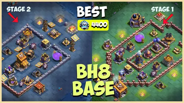 'Video thumbnail for New BH8 Base Link Stage 1 & 2 (Builder base 2.0) | Best Builder Hall 8 Base Link | Clash of Clans #2'