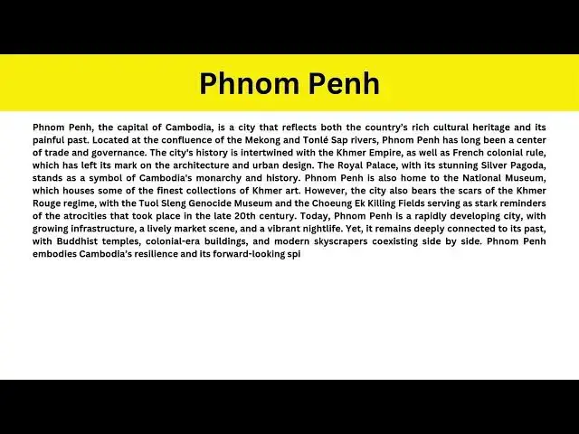 Video thumbnail for Short Paragraph on Phnom Penh