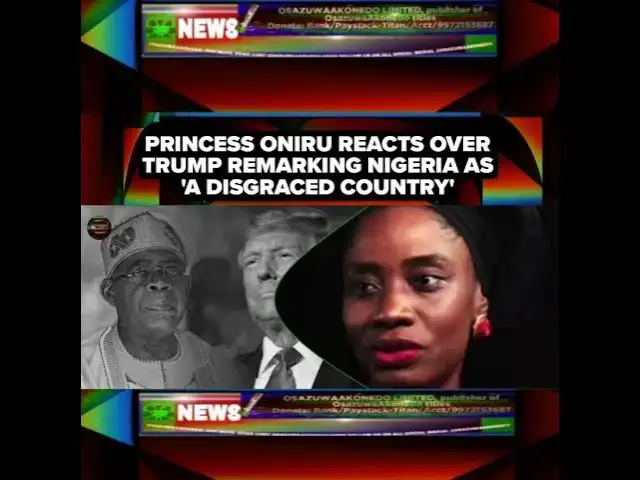 Video thumbnail for Princess Oniru Reacts Over Trump Remarking Nigeria As 'A Disgraced Country'