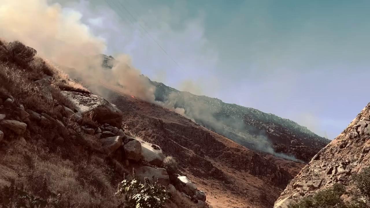 Video thumbnail for US: River Fire Grows To 2330 Acres As Major Road Closures Hit California.