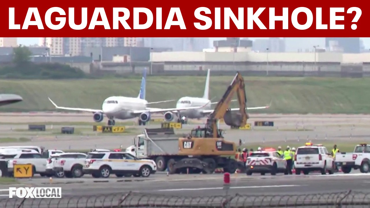 Video thumbnail for LaGuardia sinkhole sparks travel chaos before Memorial Day weekend