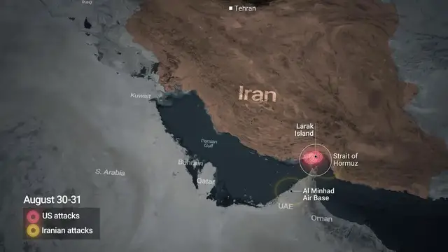 Video thumbnail for Iran: MOTION GRAPHICS - Iran says it targeted US forces at UAE air base with explosive drones.