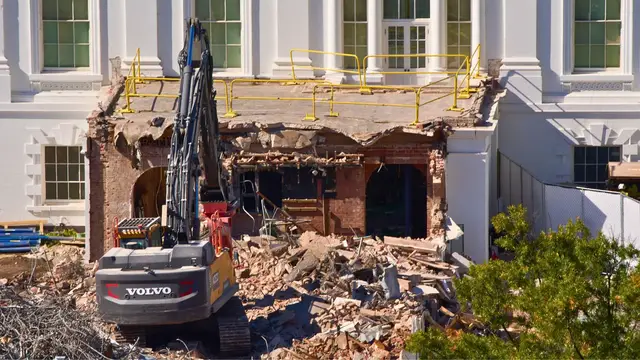 'Video thumbnail for Trump’s $300m White House ballroom project sparks controversy after East Wing demolition'