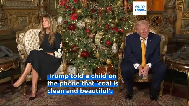 Video thumbnail for Trump warns against 'Bad Santa' and defends coal in Christmas call with kids