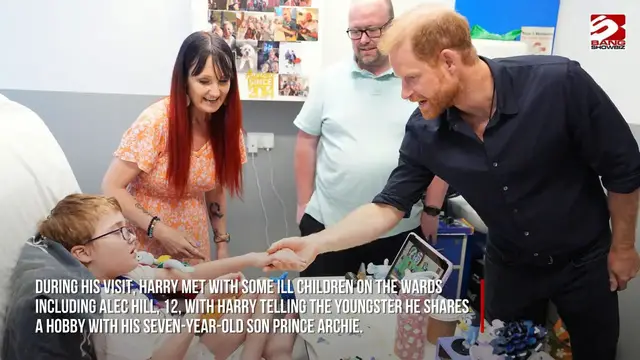 Video thumbnail for Prince Harry 'mobbed by nurses' during children's hospital visit