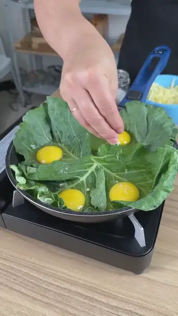 'Video thumbnail for Crack an egg onto a cabbage leaf and be amazed by the result'