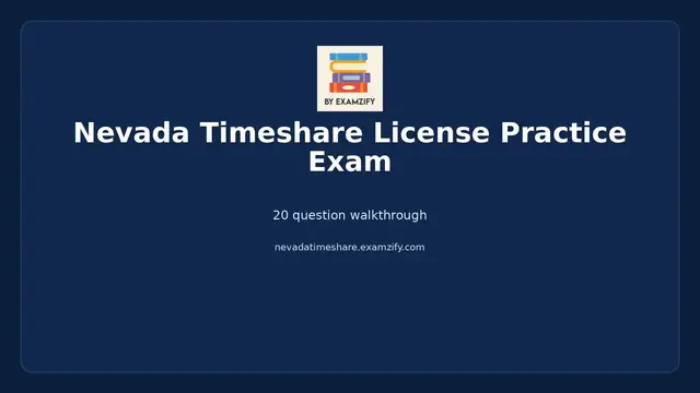 Video thumbnail for Nevada Timeshare License Practice Exam