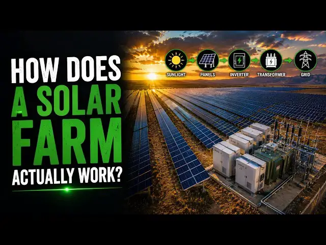 Video thumbnail for How does a solar farm actually work?