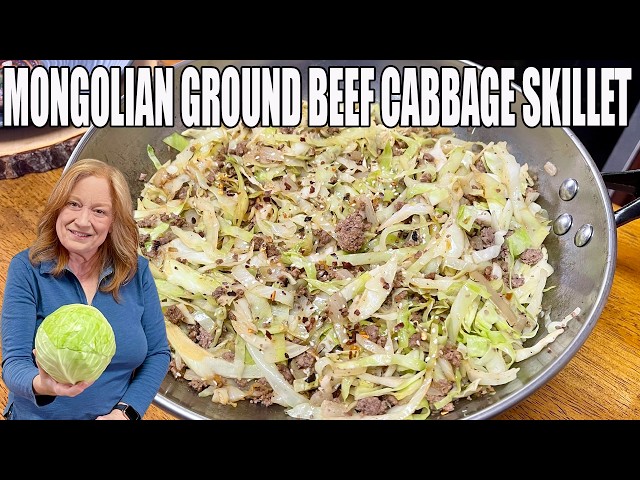 Video thumbnail for Easy Weeknight Meal Low Carb MONGOLIAN GROUND BEEF CABBAGE SKILLET