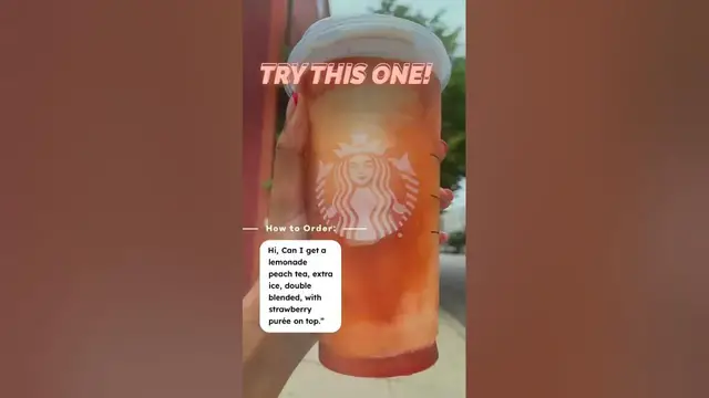 Video thumbnail for Starbucks Frozen Peach Tea Lemonade #shorts #ytshorts #youtubeshorts