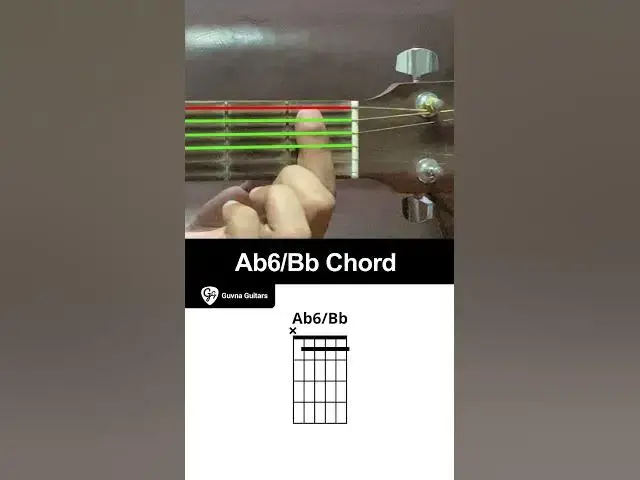 Video thumbnail for How To Play The Ab6/Bb Chord On Guitar - Guvna Guitars
