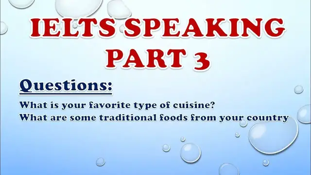 Video thumbnail for IELTS Speaking Part 3: What is your favorite type of cuisine?