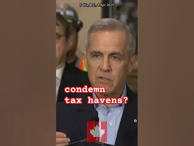 'Video thumbnail for Mark Carney refuses to condemn the use of tax havens'