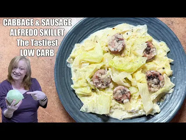 'Video thumbnail for CABBAGE & SAUSAGE ALFREDO The Most Delicious Low Carb Skillet Meal'