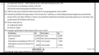 Video thumbnail for 12th Accountancy Quarterly Exam Model Question Paper 2019-20 | Tirupur District | English Medium