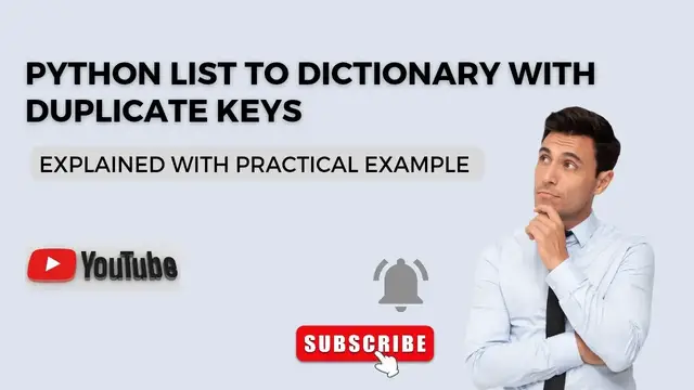 Video thumbnail for Python List to Dictionary with Duplicate Keys - Python Tutorial