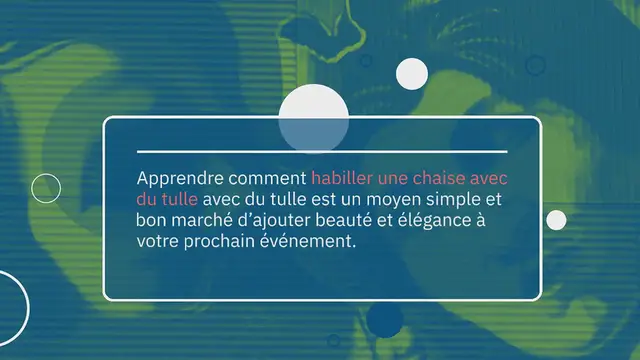 Video thumbnail for Comment habiller une chaise avec du tulle : Étapes à suivre