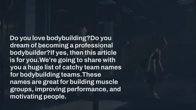 Video thumbnail for 250+ Best Bodybuilding Team Names Ideas to Pick From