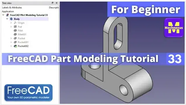 'Video thumbnail for Model Bracket in FreeCAD : (Gallery Serial No.16) | FreeCAD | Mechnexus |'