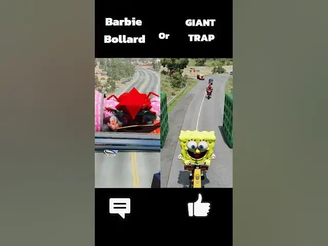 'Video thumbnail for Barbie Bollard or GIANT TRAP #shorts #beamngdrive #satisfying'