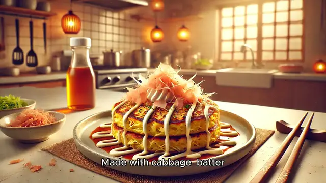 Video thumbnail for Okonomiyaki (Japanese Savory Pancake)