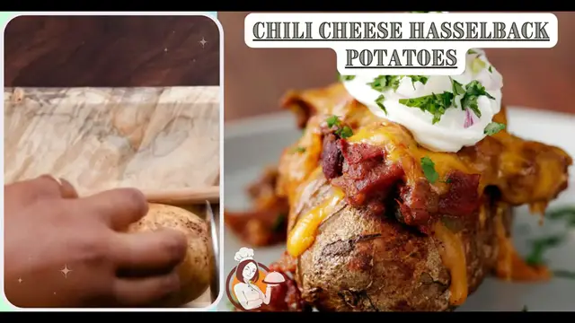Video thumbnail for Chili Cheese Hasselback Potatoes