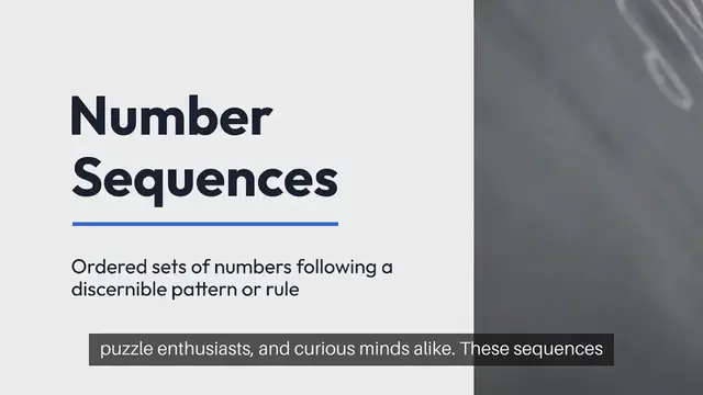 Video thumbnail for Number Sequences