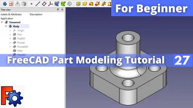'Video thumbnail for FreeCAD Part Modeling Tutorial 27  | FreeCAD | FreeCAD Part Design | Mechnexus|'