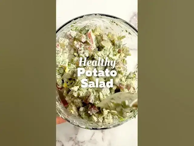 'Video thumbnail for 🥔🥗 Healthy Potato Salad | Greek Yogurt Dill Salad (No Mayo) #short'