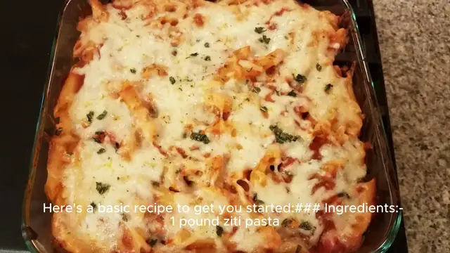 Video thumbnail for baked ziti recipe