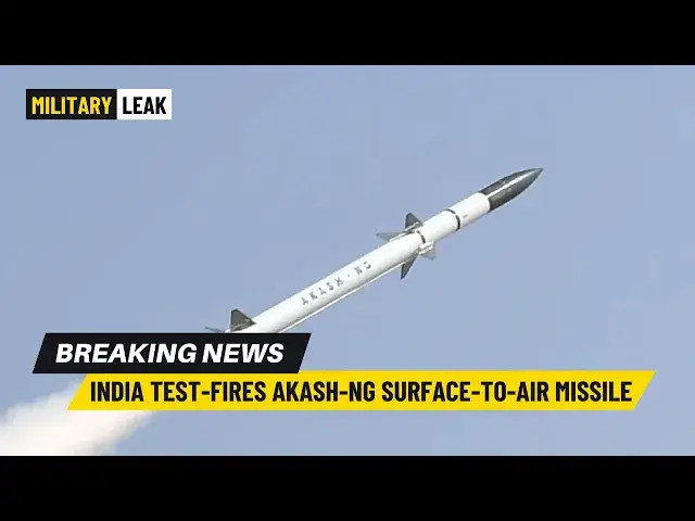 Video thumbnail for India's Defence Research and Development Organisation Test-fires Akash-NG Surface-to-air Missile