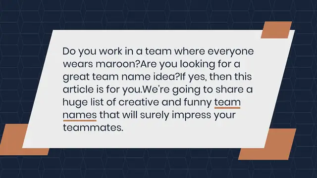 Video thumbnail for 200+ Creative And Prefect Maroon Team Names Ideas