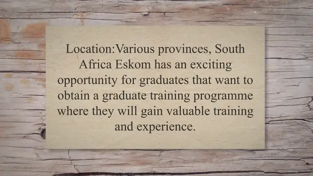 'Video thumbnail for ESKOM: INTERNSHIPS PROGRAMME 2023'
