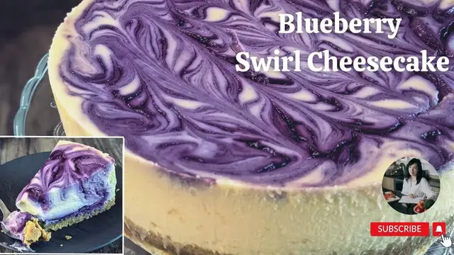 Video thumbnail for Blueberry Swirl Cheesecake Recipe with No Heavy Cream | Silky Smooth| @mrs5cookbook
