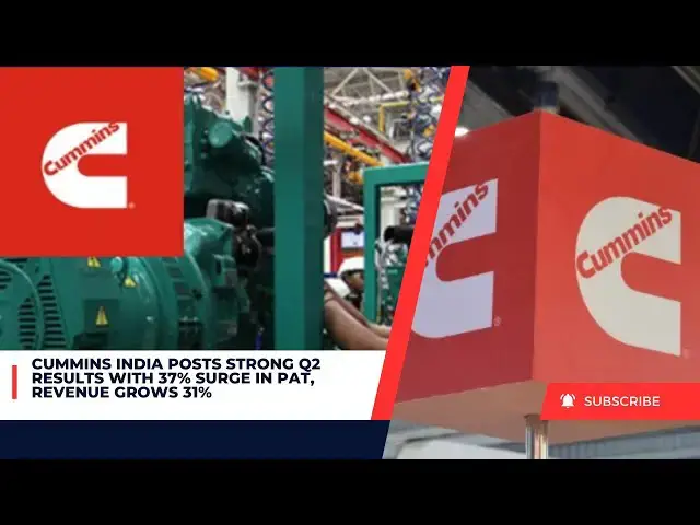 Video thumbnail for Cummins India Posts Strong Q2 Results with 37% Surge in PAT, Revenue Grows 31%