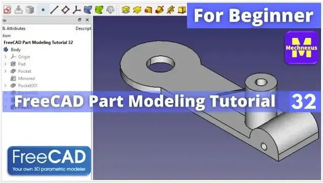 'Video thumbnail for Model Pipe Bracket in FreeCAD : (Gallery Serial No.15) | FreeCAD | Mechnexus |'