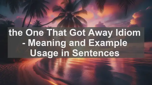 Video thumbnail for "the One That Got Away" Idiom: Meaning and Usage in Sentences